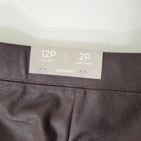 Chico's Faux Suede Brown Leggings Pants New with Tag - Picture 6 of 6